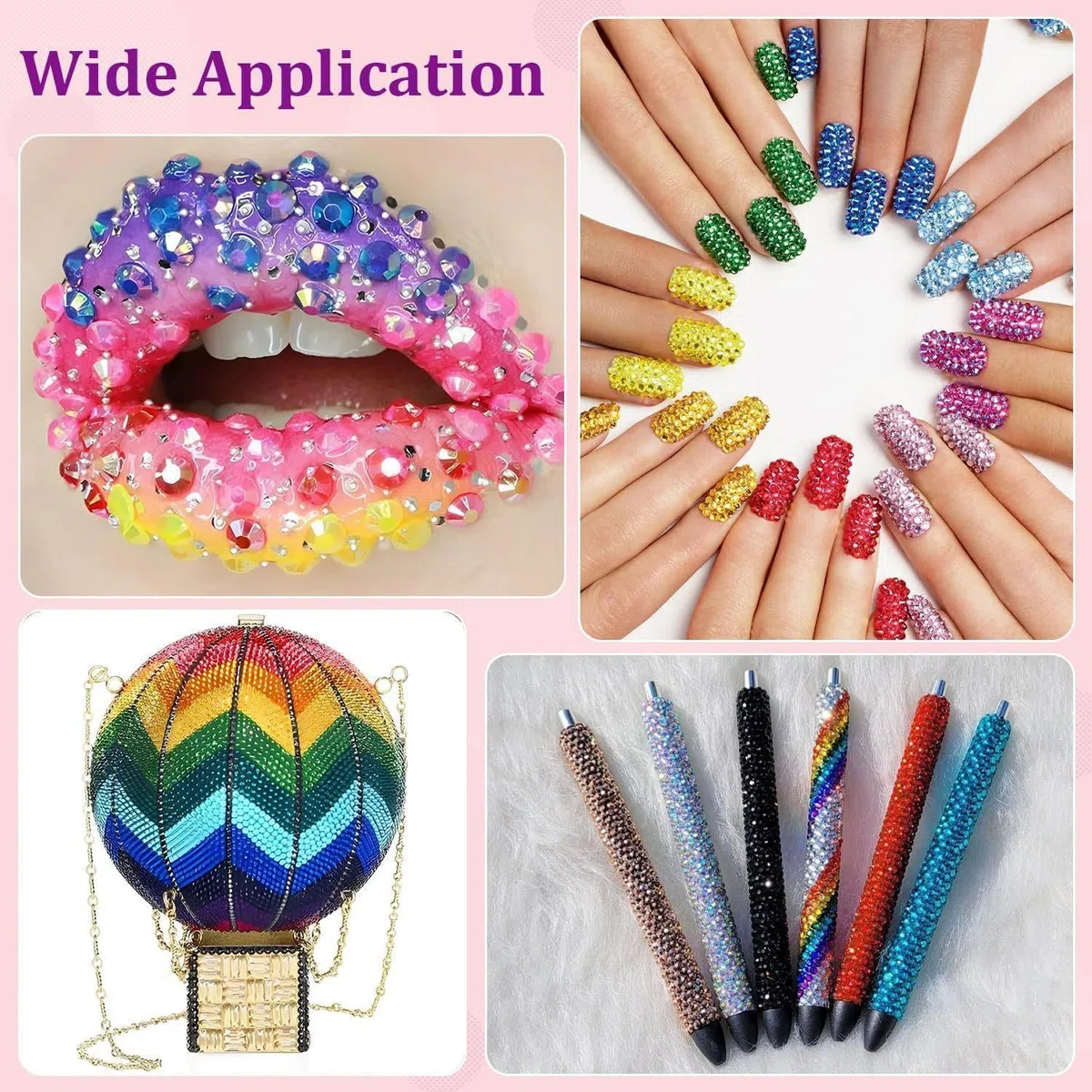 Bedazzling - Kit di 24 strass colorati con penna, 24000 gemme Bedazzler per artigianato, gemme per unghie da 3 mm per Bedazzling con pinzette