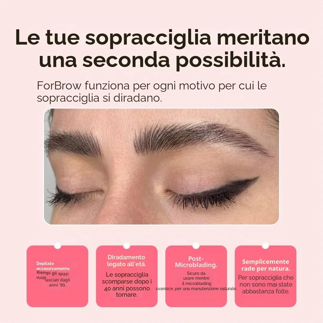 ForChics Siero per la crescita delle sopracciglia balsamo per sopracciglia più folte e spesse in 2 settimane, formula vegana e cruelty-free, nuovi peptidi innovativi