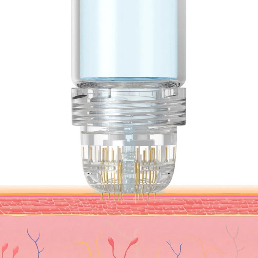 Hydra Needle 20 Derma Stamp Microneedling Roller 0,25 mm per la crescita di capelli e barba, applicatore di siero con aghi in titanio, fiale da 5 ml, rullo riutilizzabile per anti-invecchiamento e
