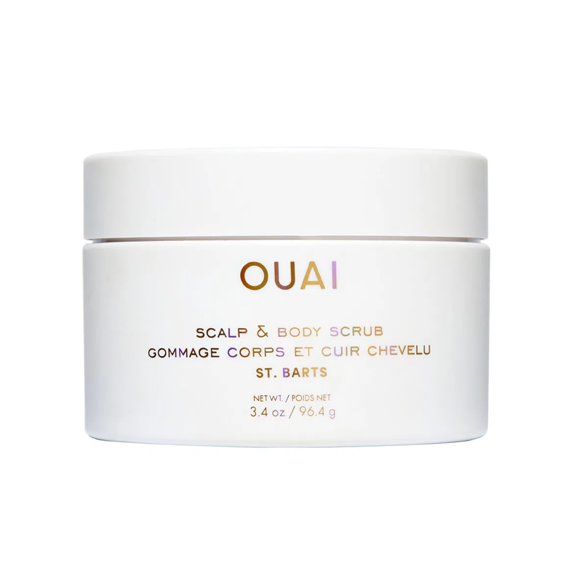 OUAI St. Barts - Scrub esfoliante per il corpo e il cuoio capelluto, con miscela di zucchero e olio di cocco, per una pelle liscia e idratata, scrub delicato per rimuovere l'accumulo di prodotto (96,4