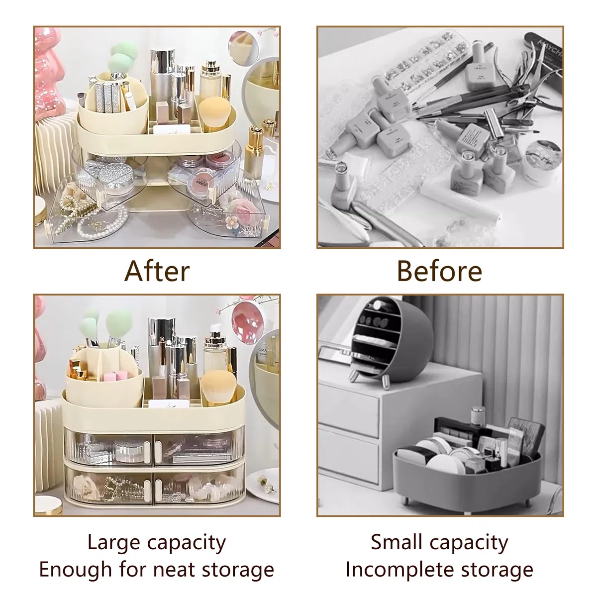 Makeup Organizer Bagno Porta Trucchi Organizer Contenitore Trucchi Portatrucchi Organizzatore per Cosmetici Comò Camera da Letto