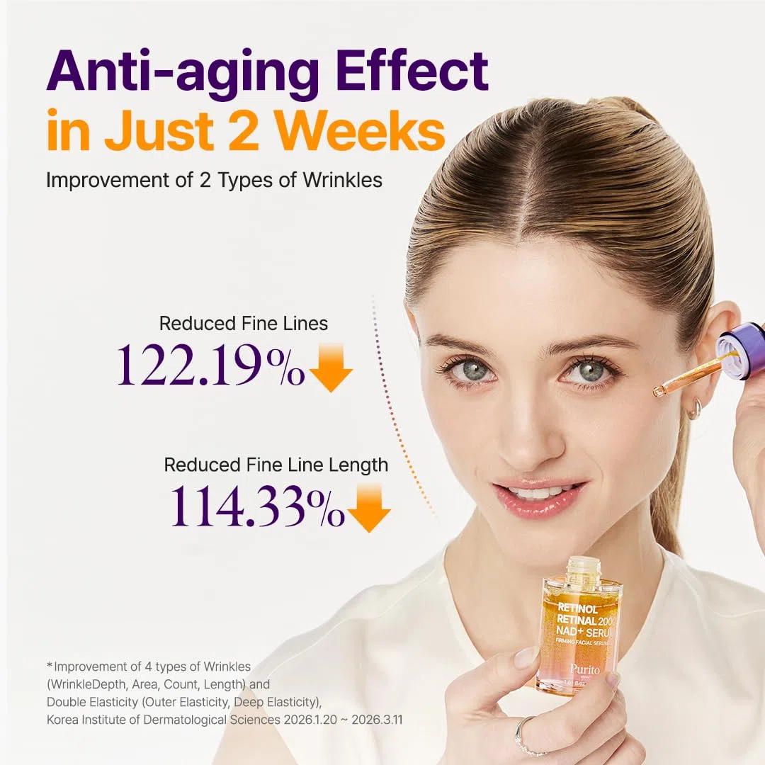 PURITO Retinol + Retinal Serum with NAD, Shake-Activated PM Firming Booster Night Serum, 2000ppm Dual Retinoids, Helps Improve Fine Lines, Wrinkles, Firmness & Uneven Skin, 30ml, 1.01 fl.oz