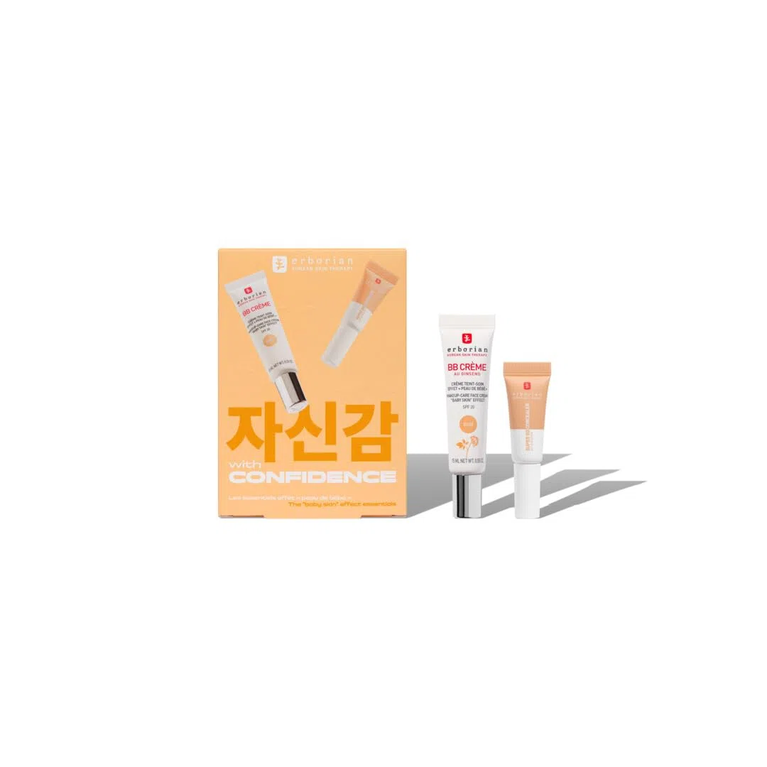Erborian Kit Effetto Pelle di Bambino | BB Cream Doré 15ml & Super BB Concealer Doré 3ml | Skincare e Make-Up Coreano | Incarnato Luminoso e Naturale