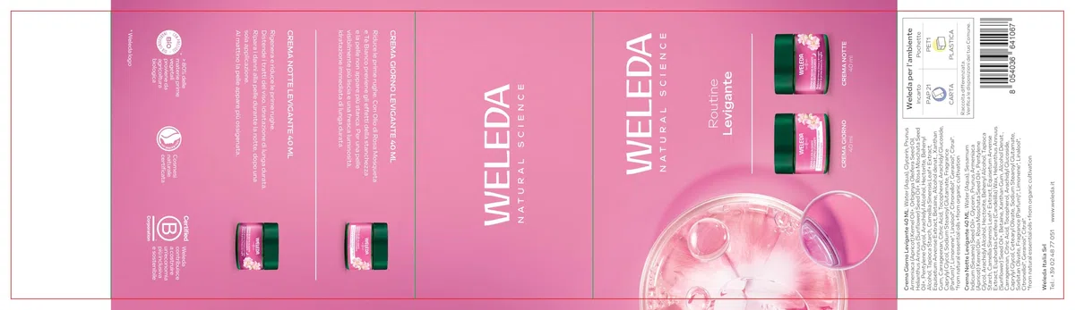 Weleda Kit Rituale viso Rosa Mosqueta, routine levigante per le prime rughe, con Crema Giorno e Crema Notte Rosa Mosqueta, idea regalo con pochette inclusa (2 creme x 40 ml)