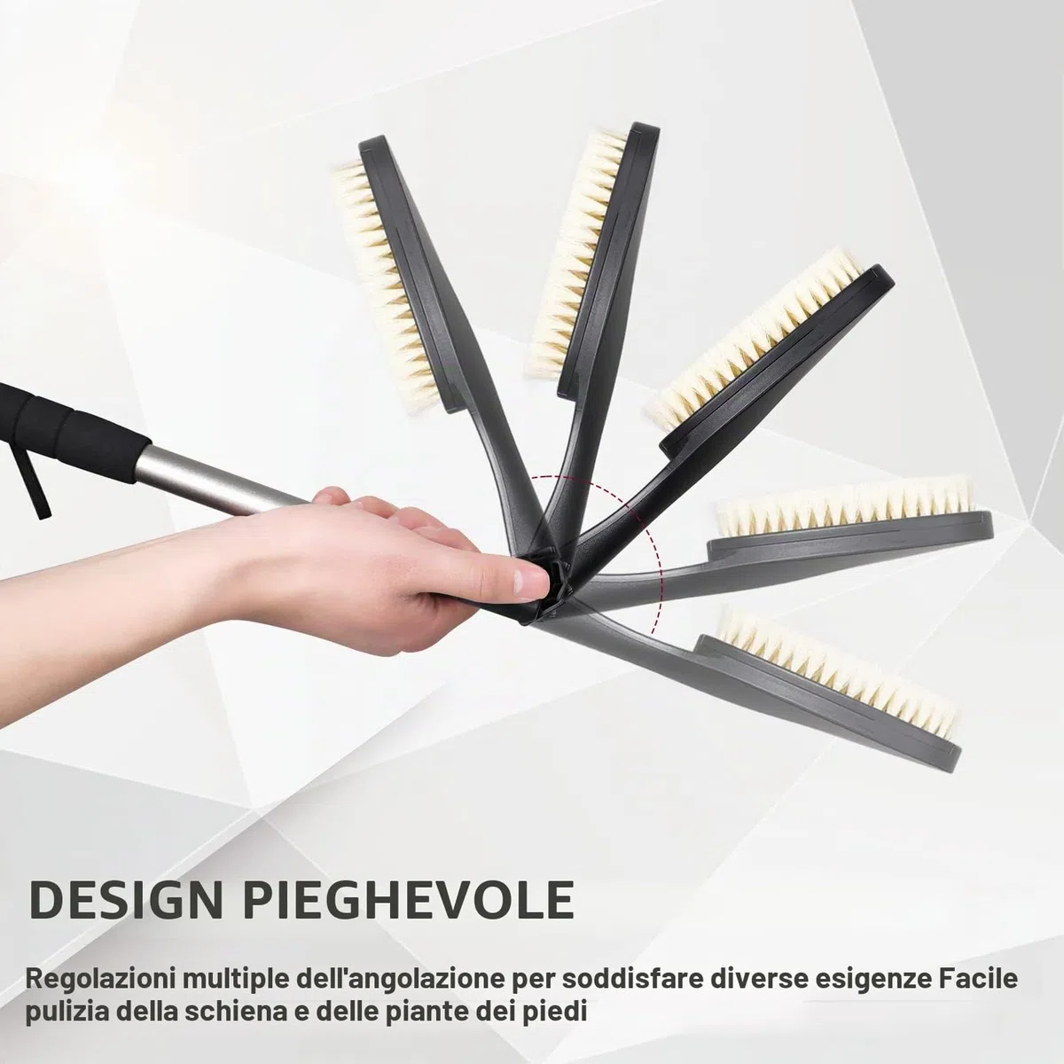 Set di 3 spazzole per la schiena con applicatore, applicatore lozione per il corpo, spazzola da bagno con manico lungo, spazzola per la doccia, spazzola per la crema per la schiena
