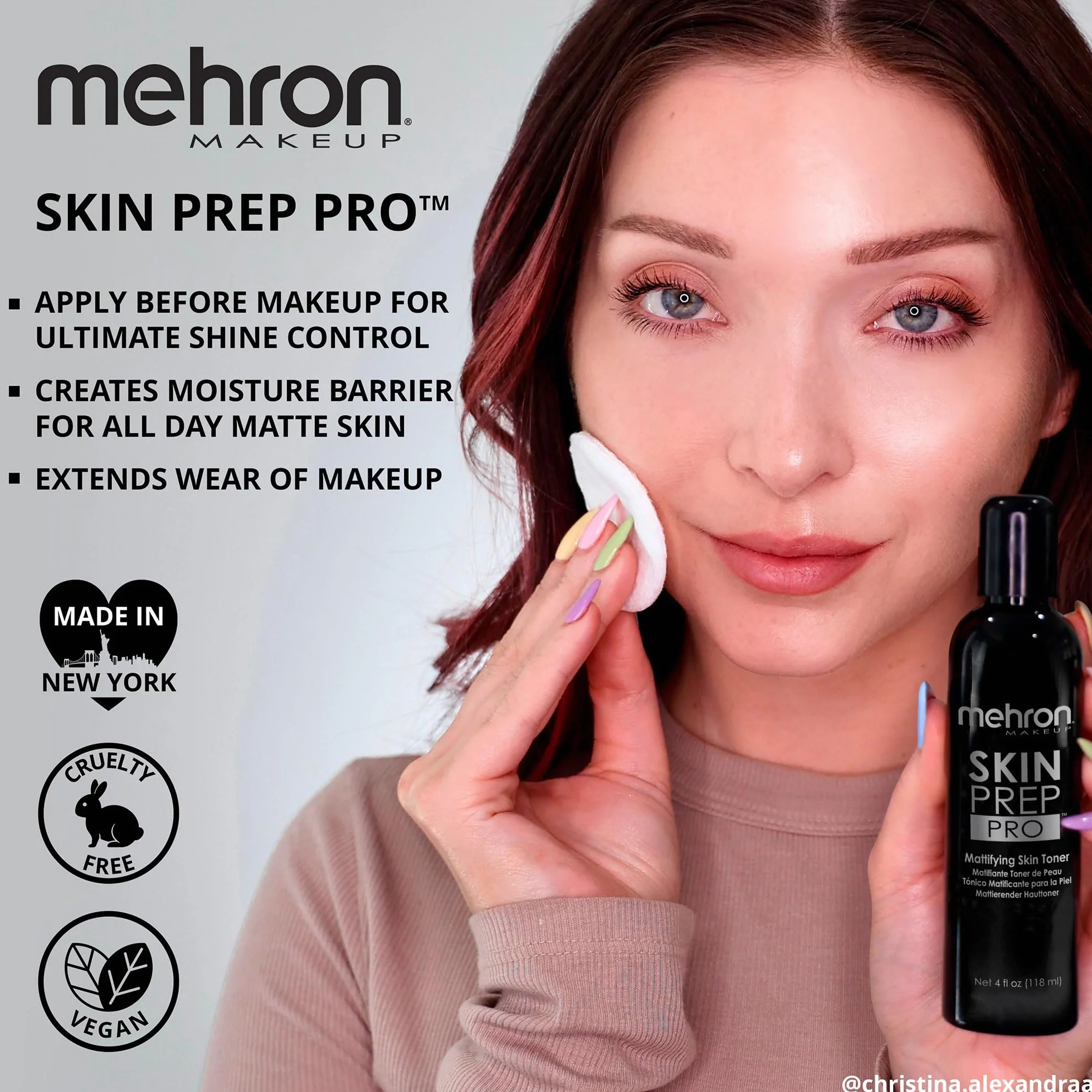 Mehron make-up SKIN Prep PRO - tonico opacizzante per la pelle (120 ml)