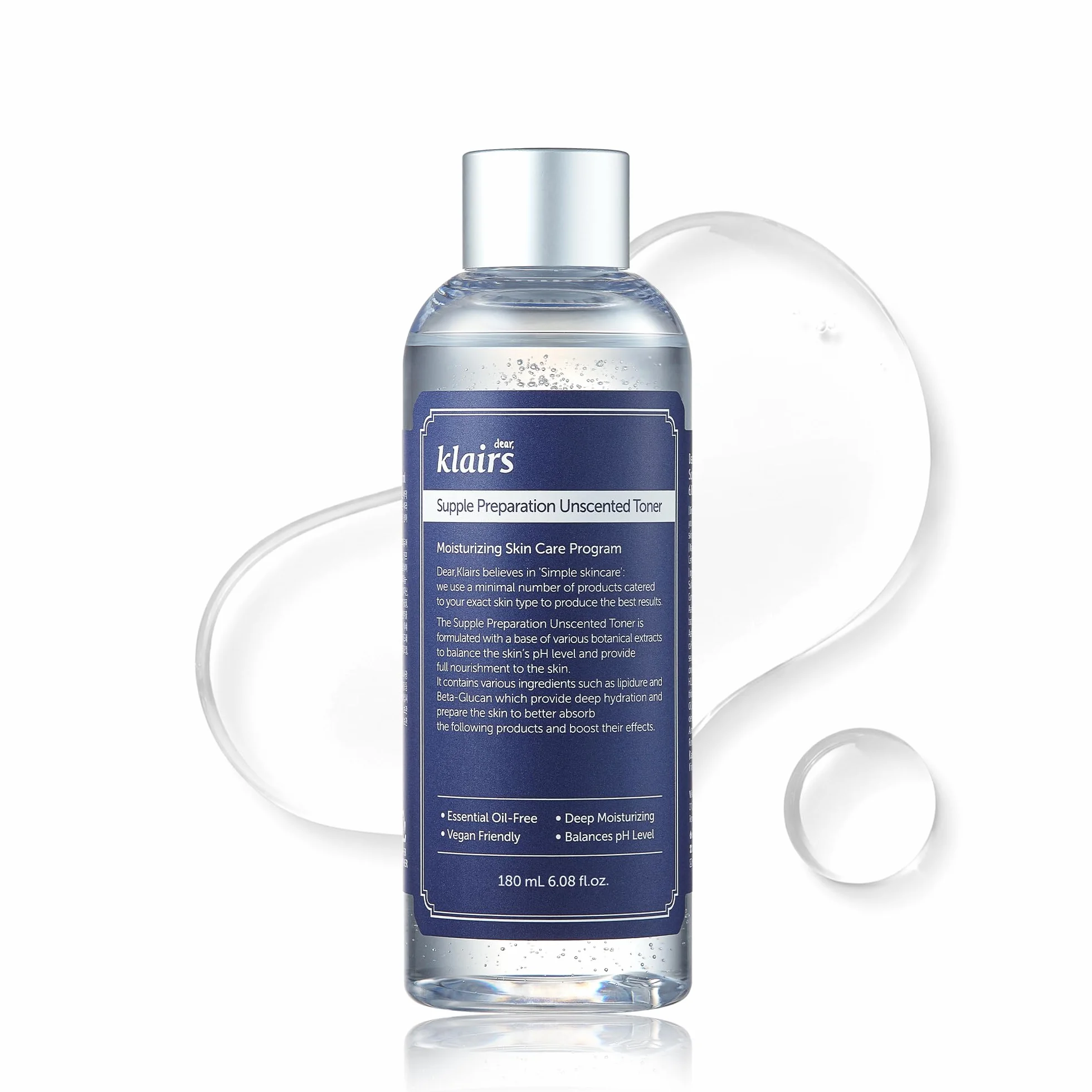 DearKlairs Tonico senza profumo per preparazione flessibile, 180 ml, leggero, senza oli essenziali, senza alcool, confezione modificata