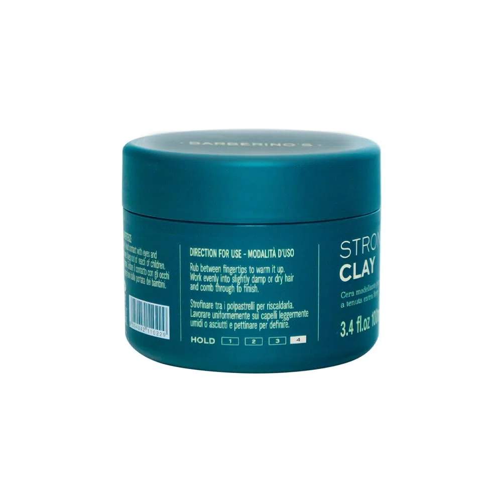 Barberino's Cera per Capelli a Tenuta Extra Forte - Strong Clay - Styling Duraturo con Finitura Opaca - 100ml