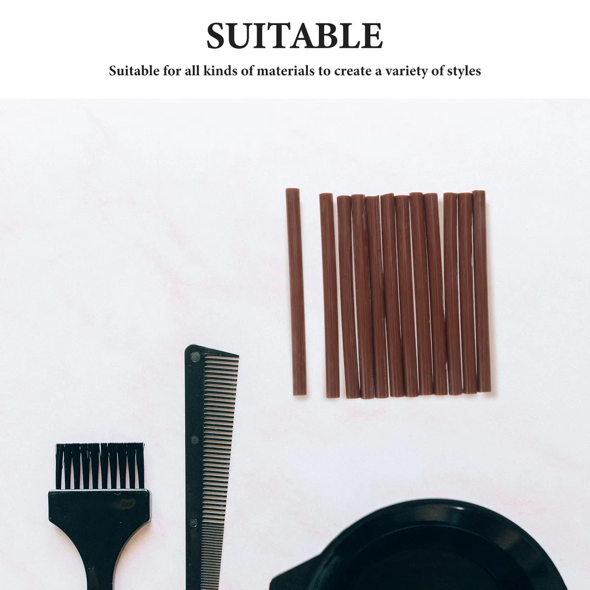 Gatuida Stick Colla per Extension Chioma Tecnologia Nano a Fusione Calda, 48 Pezzi Marrone, Applicazione Rapida per Uso Professionale e Fai-da-te