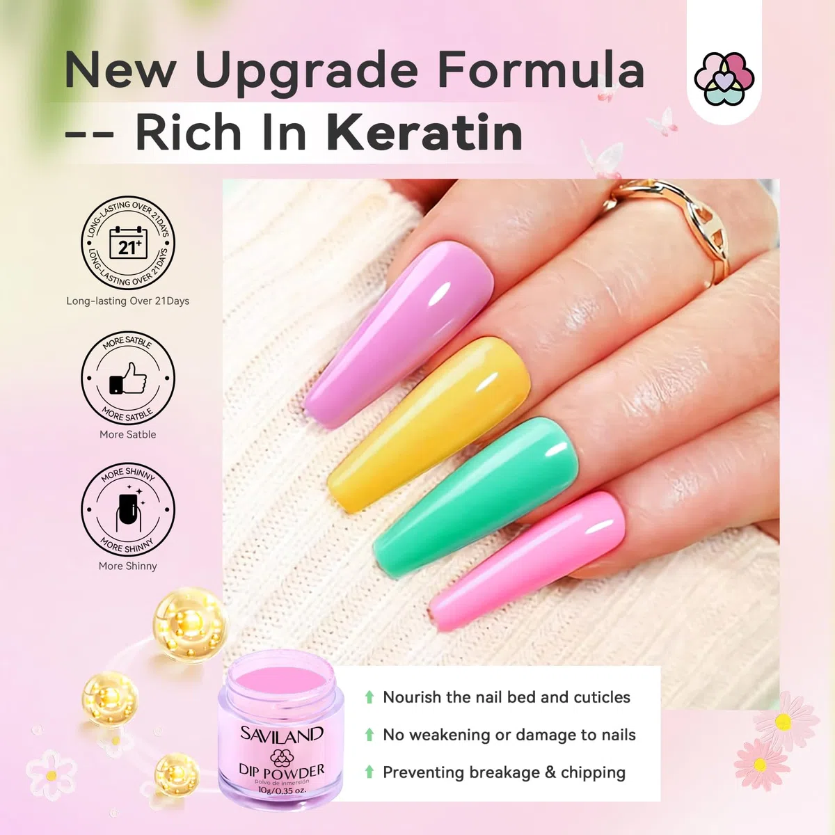 SAVILAND Smalto in Polvere Kit con Fresa per Unghie: 20 Colori Smalto in Polvere ad Immersione per Unghie Dip Liquido per Manicure Nail Art, Lunga Durata per 28 Giorni, Regalo per Donne Ragazze