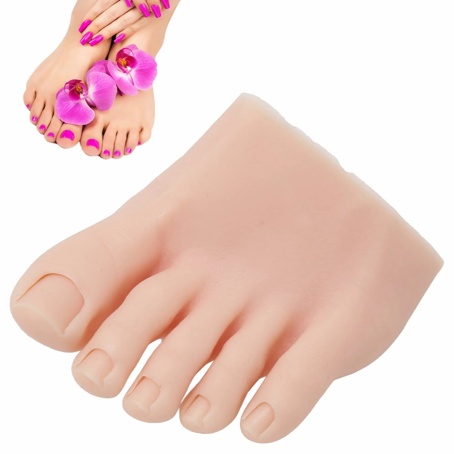 Pratica Modello di Piede Finto, Flessibile Morbido Silicone Piede per Pratica Piede per Allenamento Pratica per Unghie, Manichino Mezzo Piede per Esposizione di Allenamento