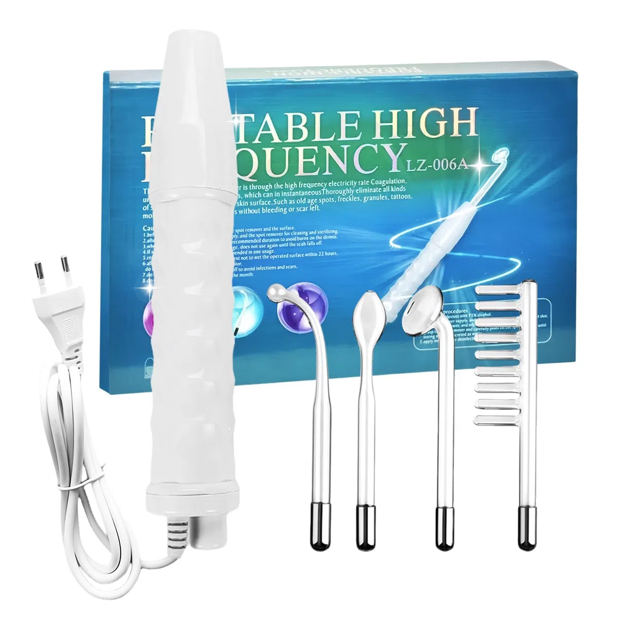 Barra ad alta frequenza viso con 4 sonde, macchina per il viso di bellezza, parete ad alta frequenza, dispositivo di radiofrequenza viso, macchina per il viso di bellezza, dispositivo per il