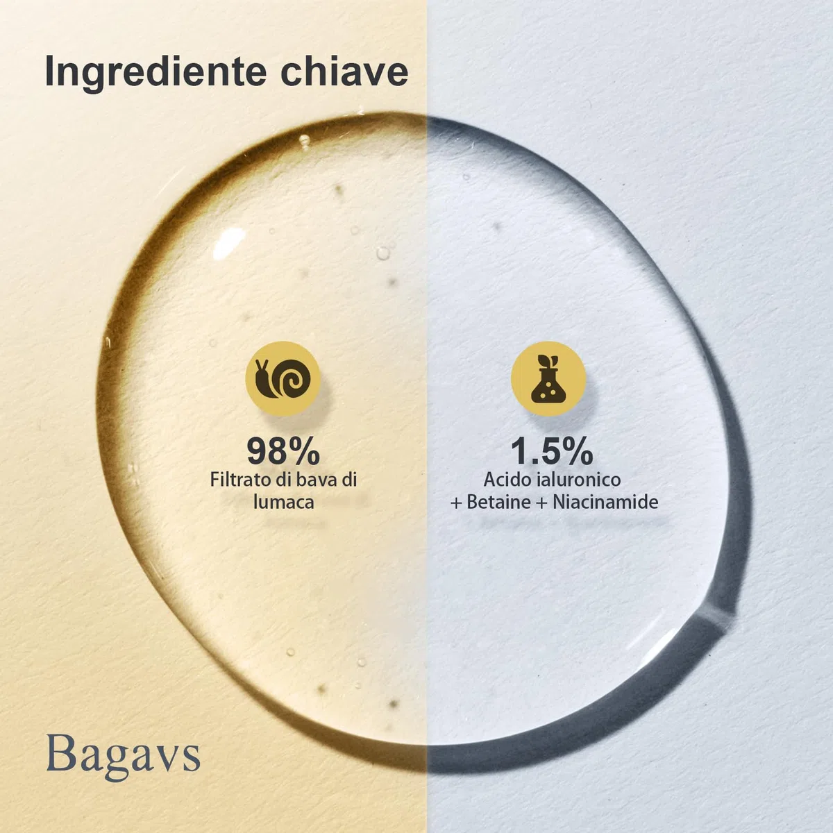 Siero Viso 100ml con 98% Bava di Lumaca, Niacinamide e Acido Ialuronico, Antirughe, Antimacchie Illuminante, e Antietà, si Assorbe Rapidamente dalla Pelle