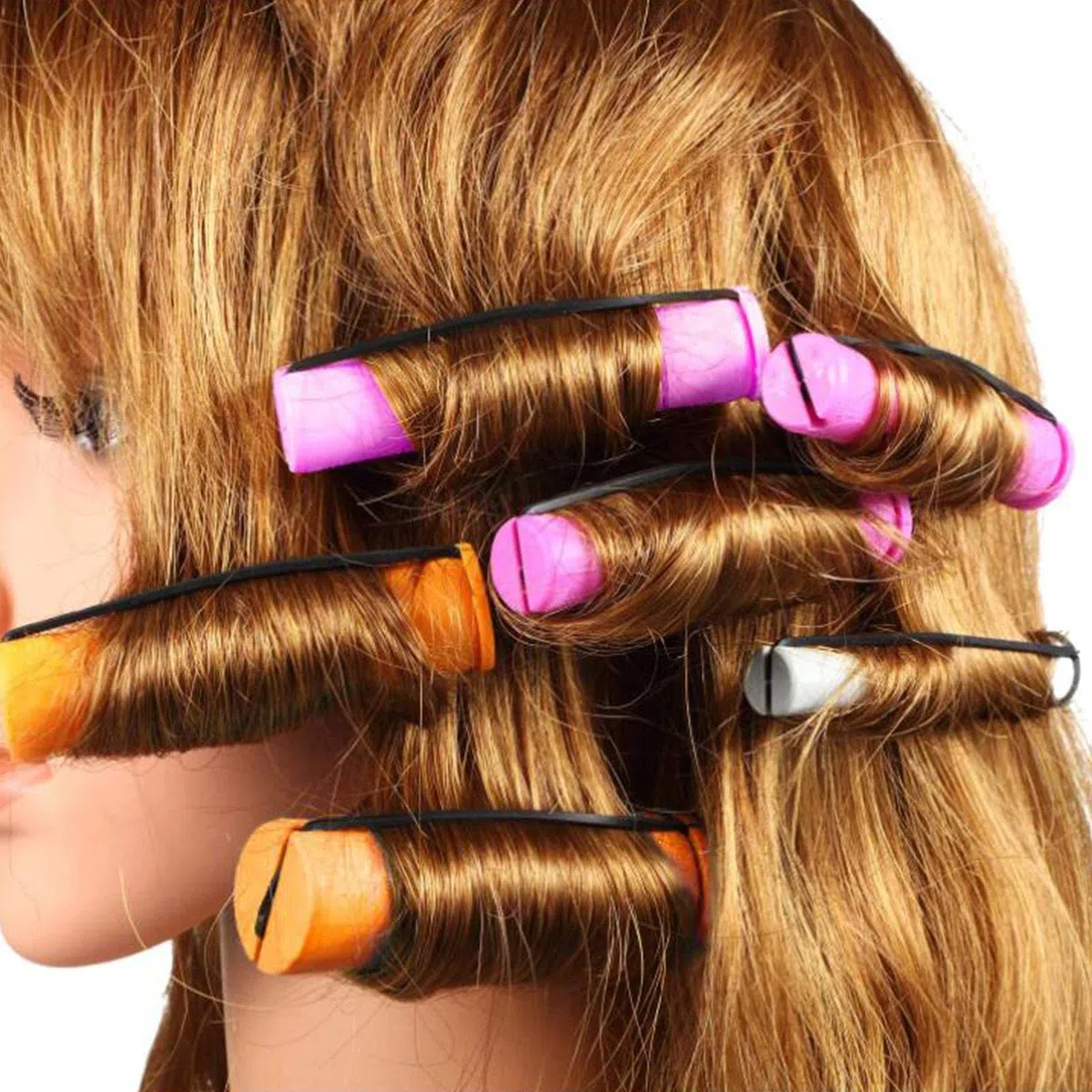 Perm Rods Capelli Ricci Senza Calore Lungo Short Hair y Wavy Rod Perm Bigodini Kit, 12 pezzi 3,5 cm