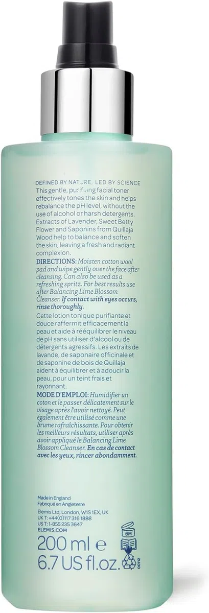 Elemis Balancing Lavender Toner, Tonico Purificante Per Il Viso, Senza Alcool, Purifica, Lenisce E Riequilibra, Tonico Del Ph, Idrata, Favorisce L'assorbimento Della Crema Idratante, 200ml