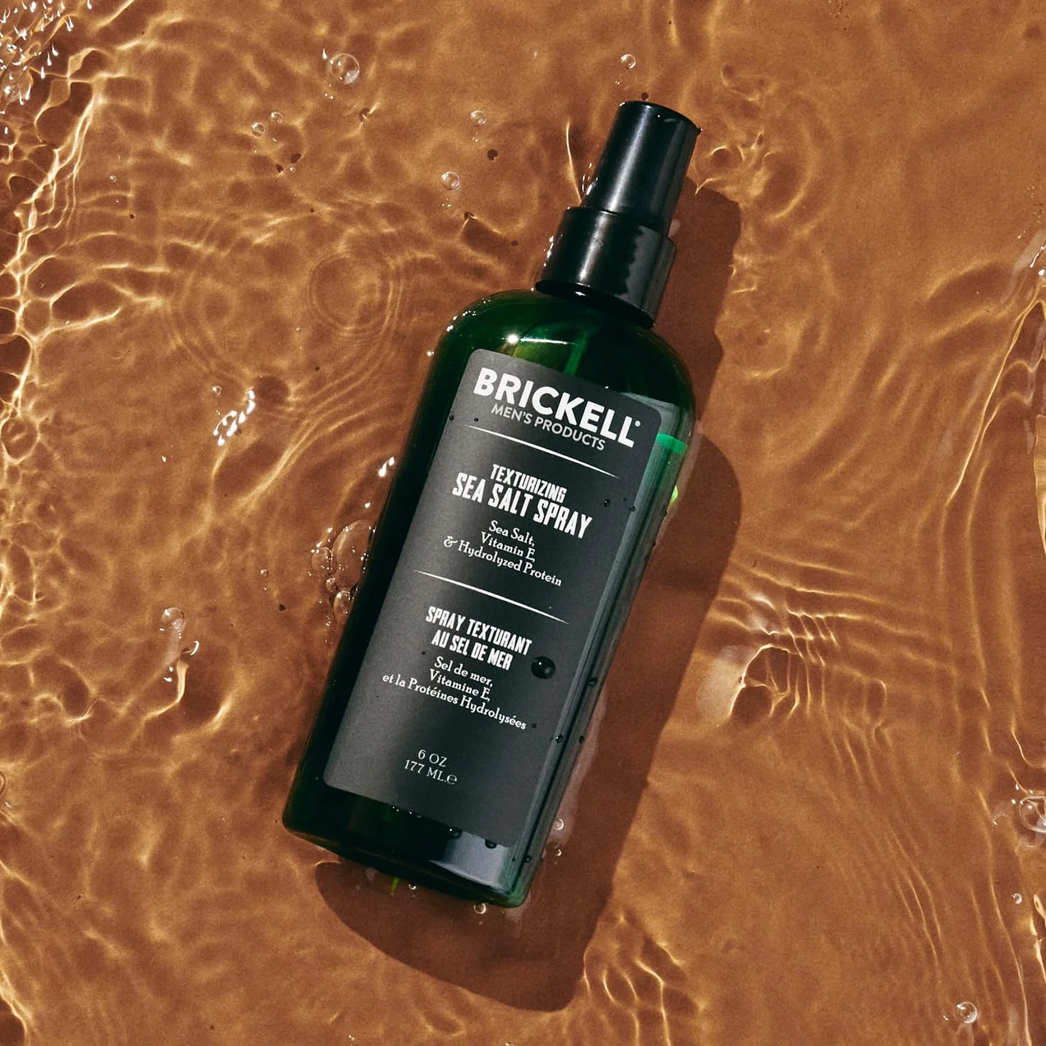 Brickell Men's Texturizing Sea Salt Spray per uomo, naturale e biologico, senza alcool, solleva e texturizza i capelli, 177ml