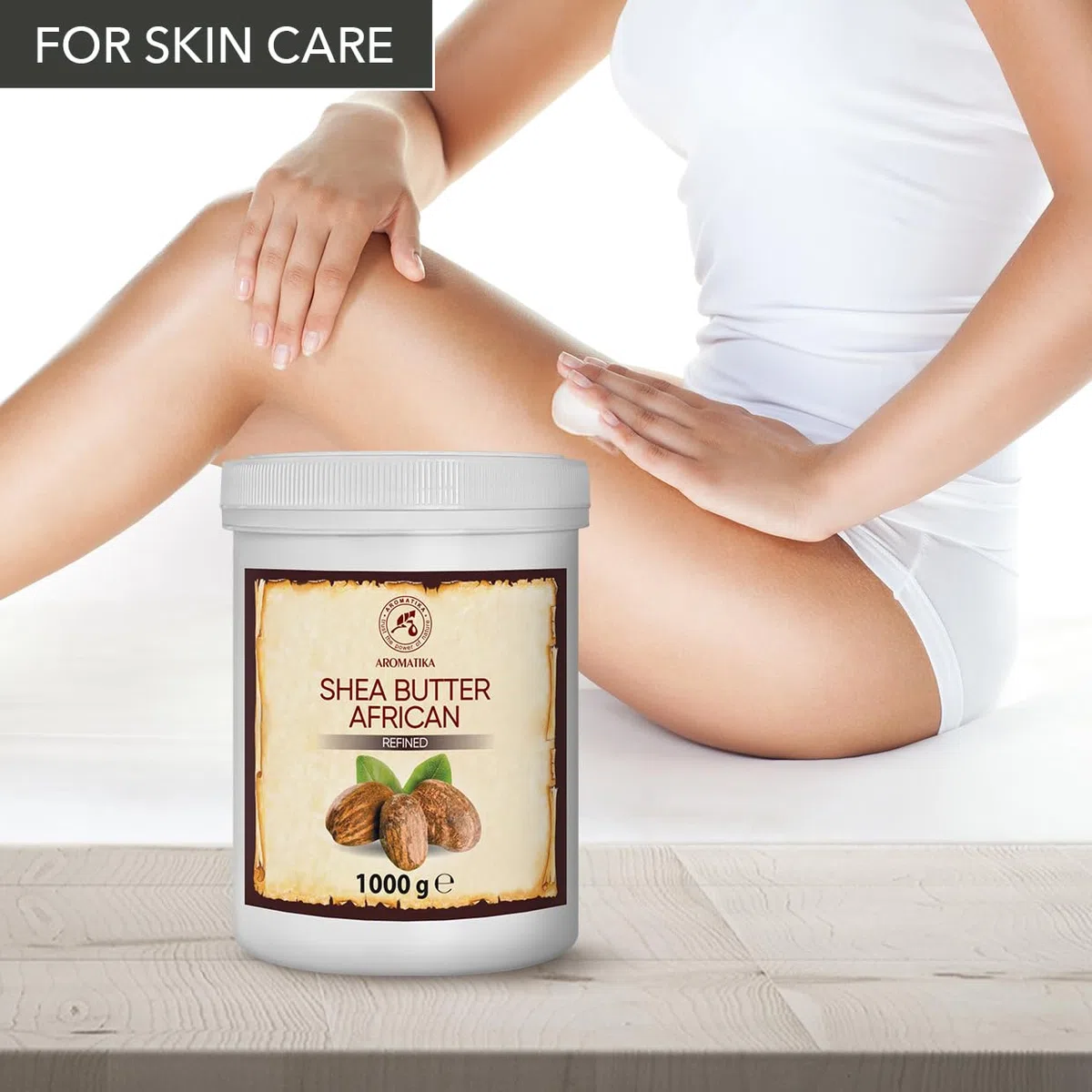 Burro di Karité 1000g - Pure & Naturale - Butyrospermum Parkii - Sheabutter - Olio per Corpo - Capelli - Ideale per Pelle - Unghie - Labbra - Capelli - Viso e Corpo