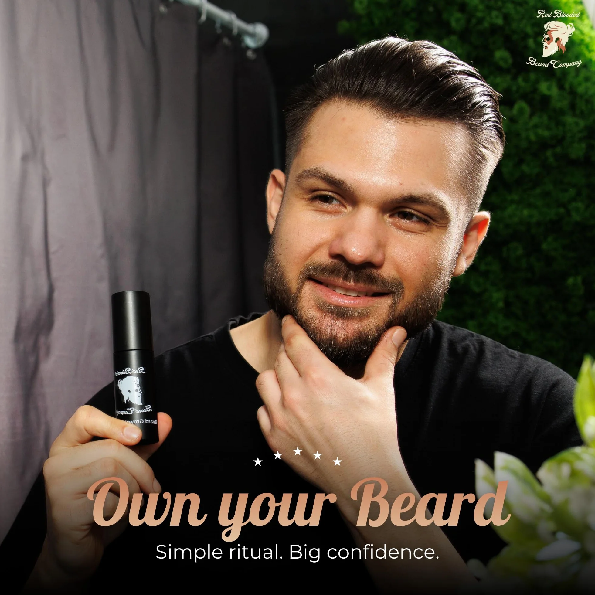 Kit crescita barba e capelli – Dermaroller 0,5 mm + siero di crescita – Vegano e non testato sugli animali