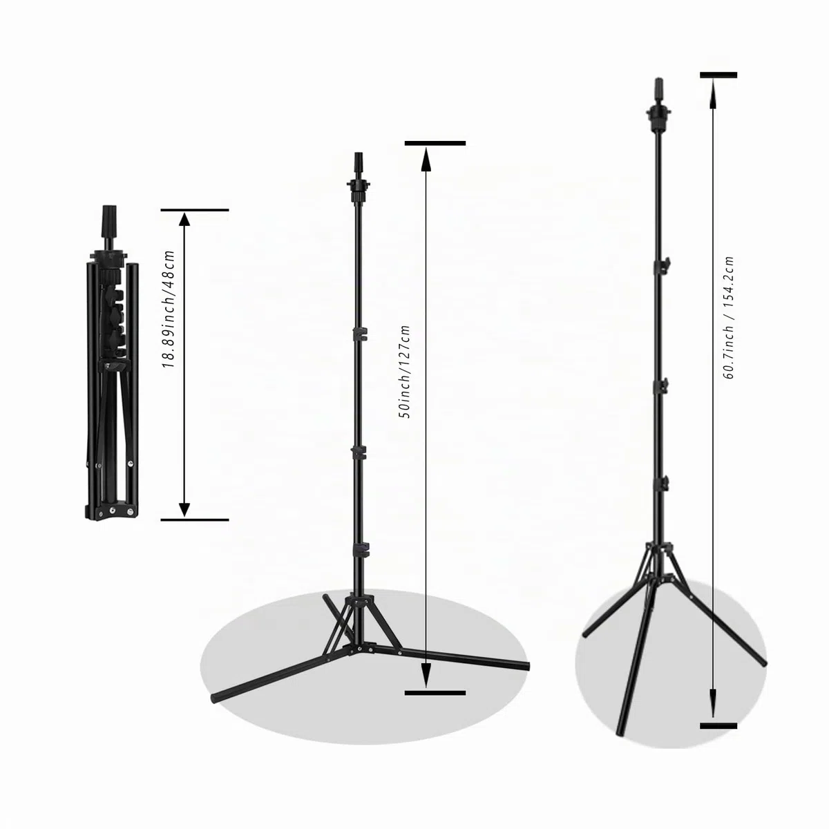 Manichino Head Stand, DanseeMeibr Plus Parrucca Head Stand Metallo Treppiede Stand Pieghevole Inverso Regolabile (17-56Inch) Parrucca Stand Treppiede per Parrucche Training Head