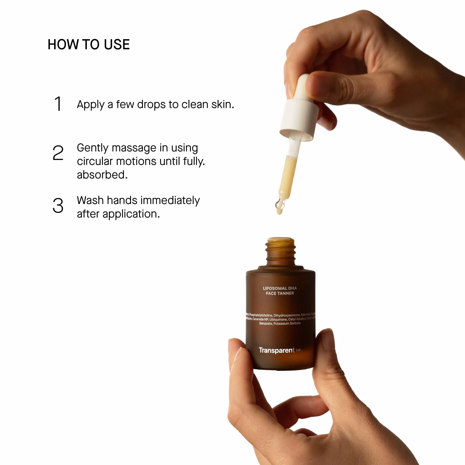 Transparent Lab Liposomal DHA Face Tanner 30 ml – Autoabbronzante viso a effetto progressivo con il 6% di DHA incapsulato, abbronzatura naturale senza sole, effetto luminoso uniforme e di lunga durata