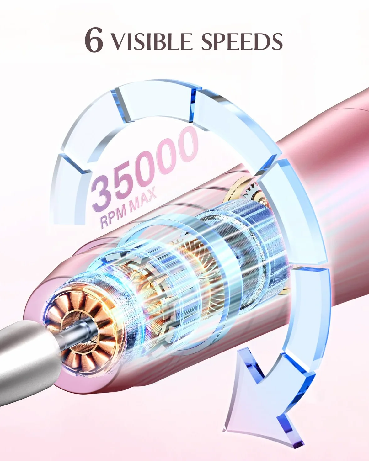 JOREST Fresa per Unghie, Lima Unghie Elettrico Portatile 13 in 1, Pedicure Elettrica Professionale Piedi, 35000 giri/min, 6 Velocità Regolabile,Set Manicure Girl Passione, Kit Ricostruzione Gel, Rosa