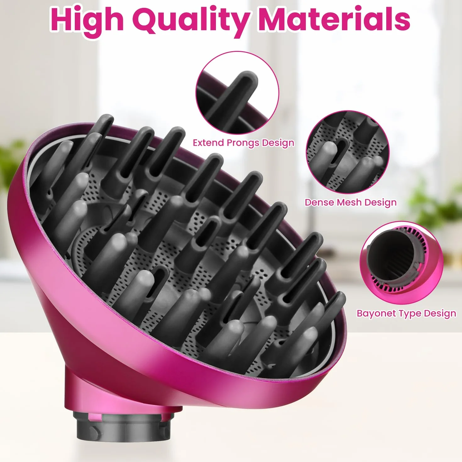 Diffusore per Dyson Airwrap HS01 HS03 HS05, diffusore per capelli ricci, ugello diffusore portatile per capelli, conversione per Airwrap Curling Styler in un asciugacapelli, rosso rosa