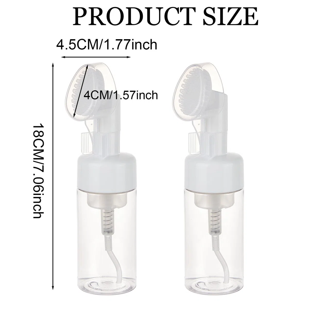 NICENEEDED Flacone In Schiuma Da 100 ml con Pennello, Dispenser per Pompa Detergente per Il Viso con Testina per Massaggio In Schiuma di Silicone, Dispenser Liquidi Da Viaggio per Sapone e Shampoo