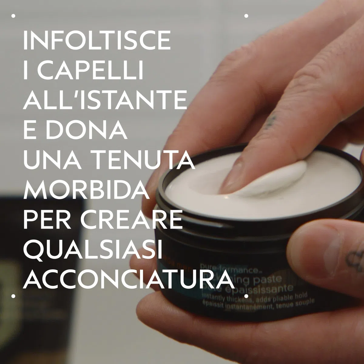 Aveda Men Pure-Formance Thickening Paste - Pasta Styling Ispessente - Tenuta Versatile - Finish Naturale (75 ml)