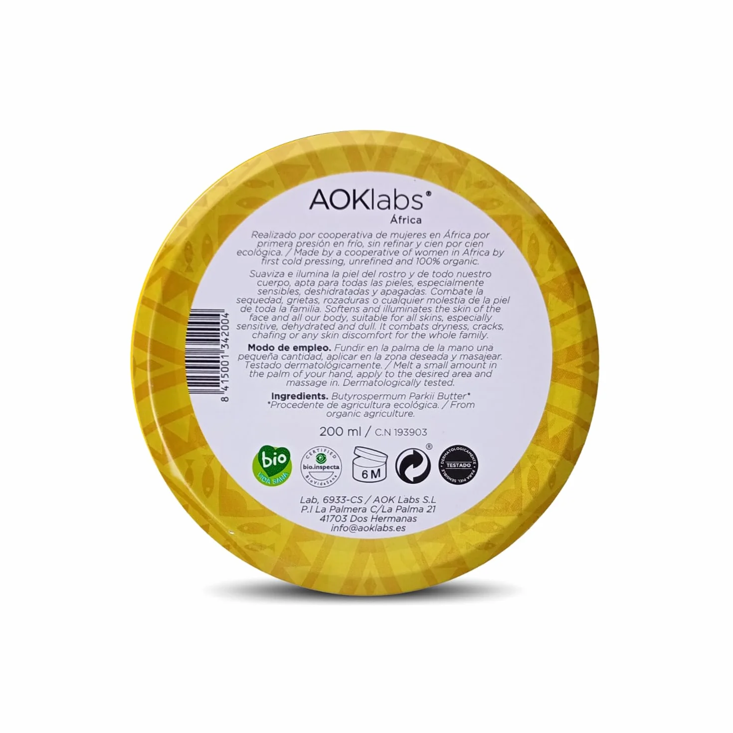 AOKlabs - Burro di karitè puro, Oro Africano - Non raffinato, puro al 100%, biologico, senza additivi I Idrata, rigenera e ripara la pelle e i capelli