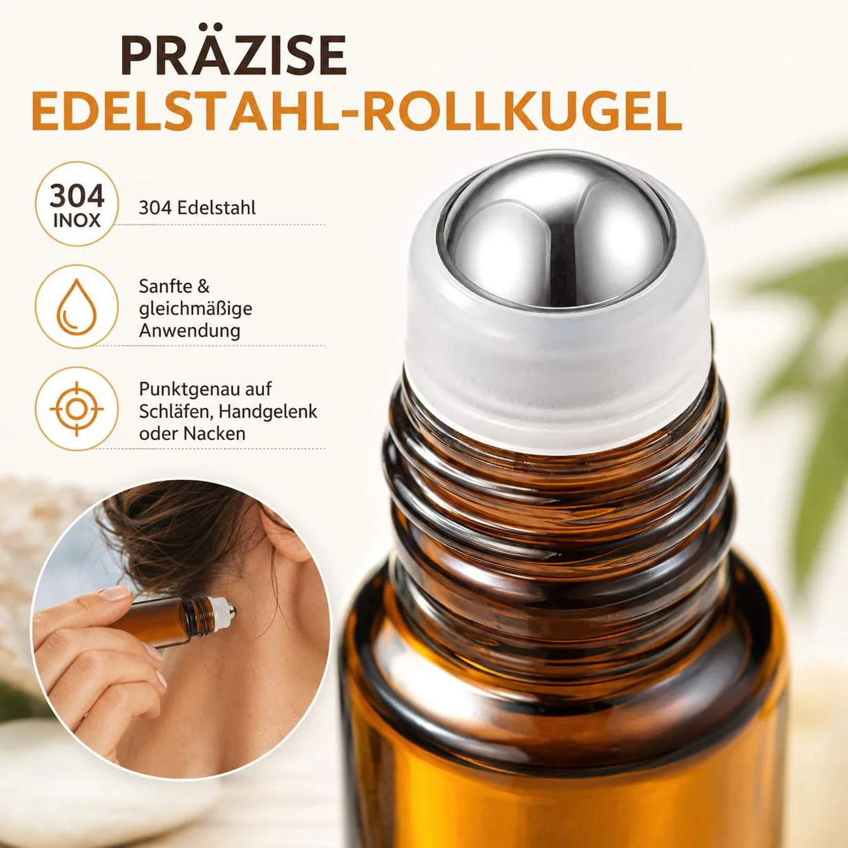 CYEER 50 Flaconi Roll-on in Vetro 2ml, Flaconi per Oli Essenziali con Pallina in Acciaio Inossidabile, Vetro Marrone Anti-UV, per Aromaterapia, Spa, Massaggio, Viaggio