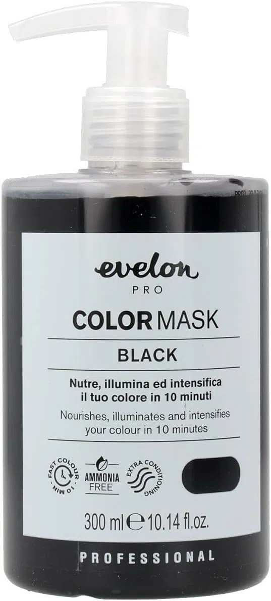 2 x Evelon Pro Colormask Black Maschera Nera Nero senza ammoniaca 300 ml (totale 600 ml)