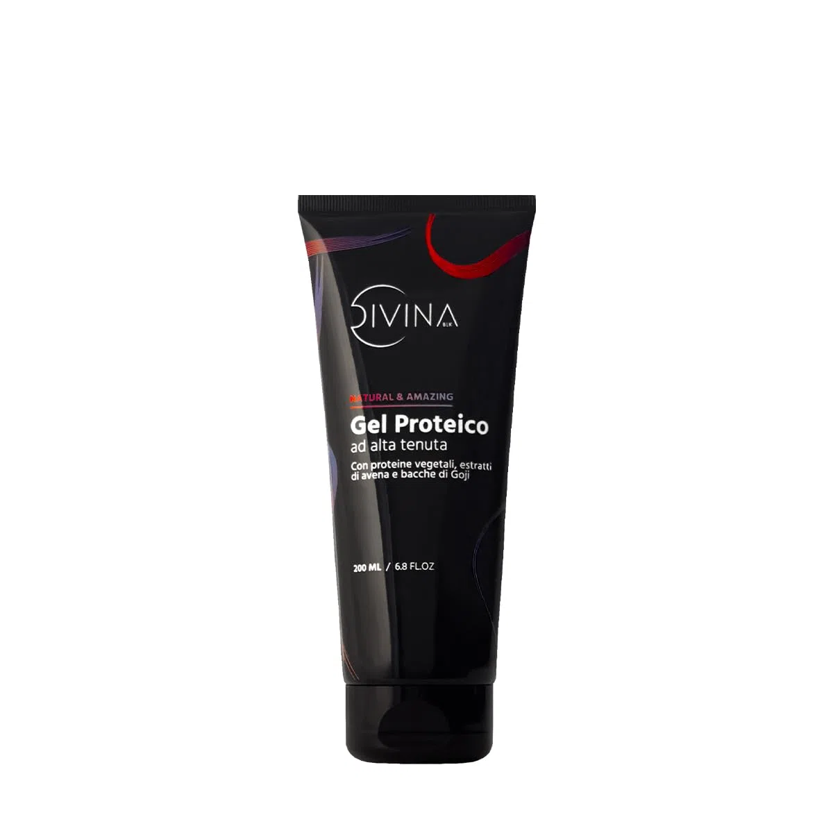 Gel Proteico per capelli mossi, ricci, afro Natural&Amazing di DIVINA BLK con proteine vegetali, estratti naturali di avena BIO e bacche di goji (200ml)