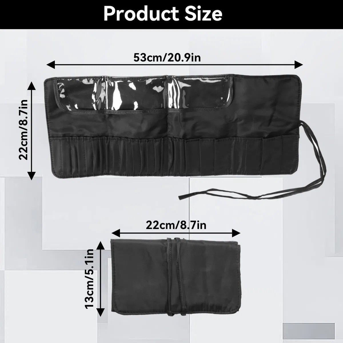 Organizzatore di Pennelli Per Trucco, Pennelli Borsa Per Cosmetici Borsa Per Pennelli Per Trucco Portatile Per Viaggio Custodia Arrotolabile Per Pennelli Per Trucco Borsa Per Cosmetici da Viaggio