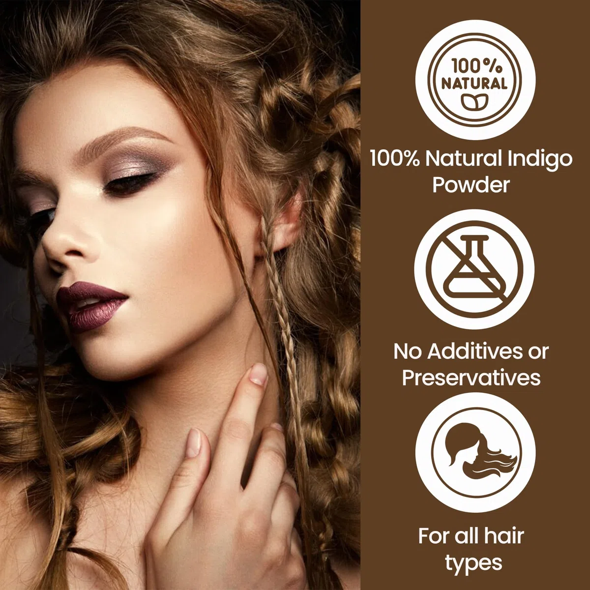 Organico certificato by ecocert- Indigo "Henna neri in polvere/Herbal Hair Dye – Go nero/marrone naturally-only di erbe magic-complete kit-ecocert/GMP/Halal/ISO cert