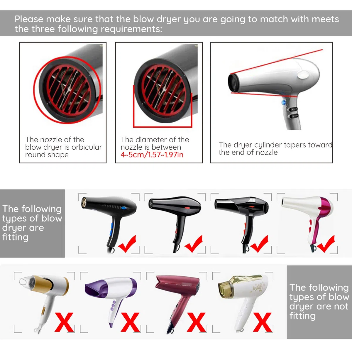 Diffusore per asciugacapelli, Segbeauty Diffusore per capelli aggiornato per capelli ricci ondulati Attacco per diffusore professionale per soffiatore con ugello 1.57 "-1.97"