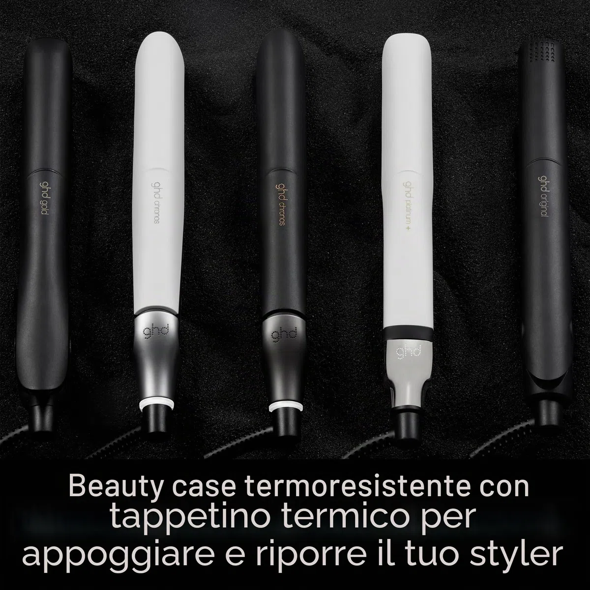 ghd - Styler, con custodia di trasporto e tappetino termico, Nero
