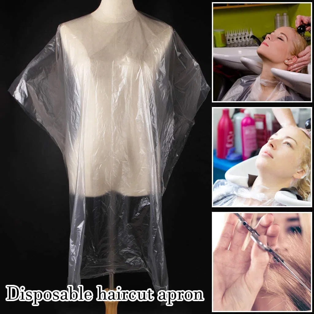 100 pezzi Mantelle per taglio capelli, Mantelle monouso per parrucchiere, Copertura per taglio capelli impermeabile Mantella per barbiere, per parrucchiere e parrucchiere, tinture per capelli