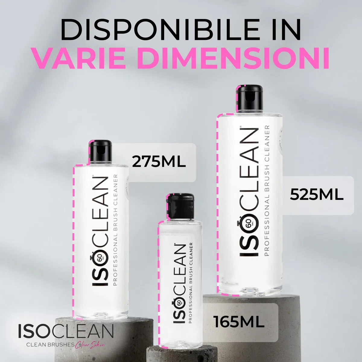 ISOCLEAN Detergente liquido per pennelli da trucco con vaschetta per immersione - Facile da versare - Pulisce le setole - Formula senza risciacquo, si asciuga in 60 secondi - 275ml
