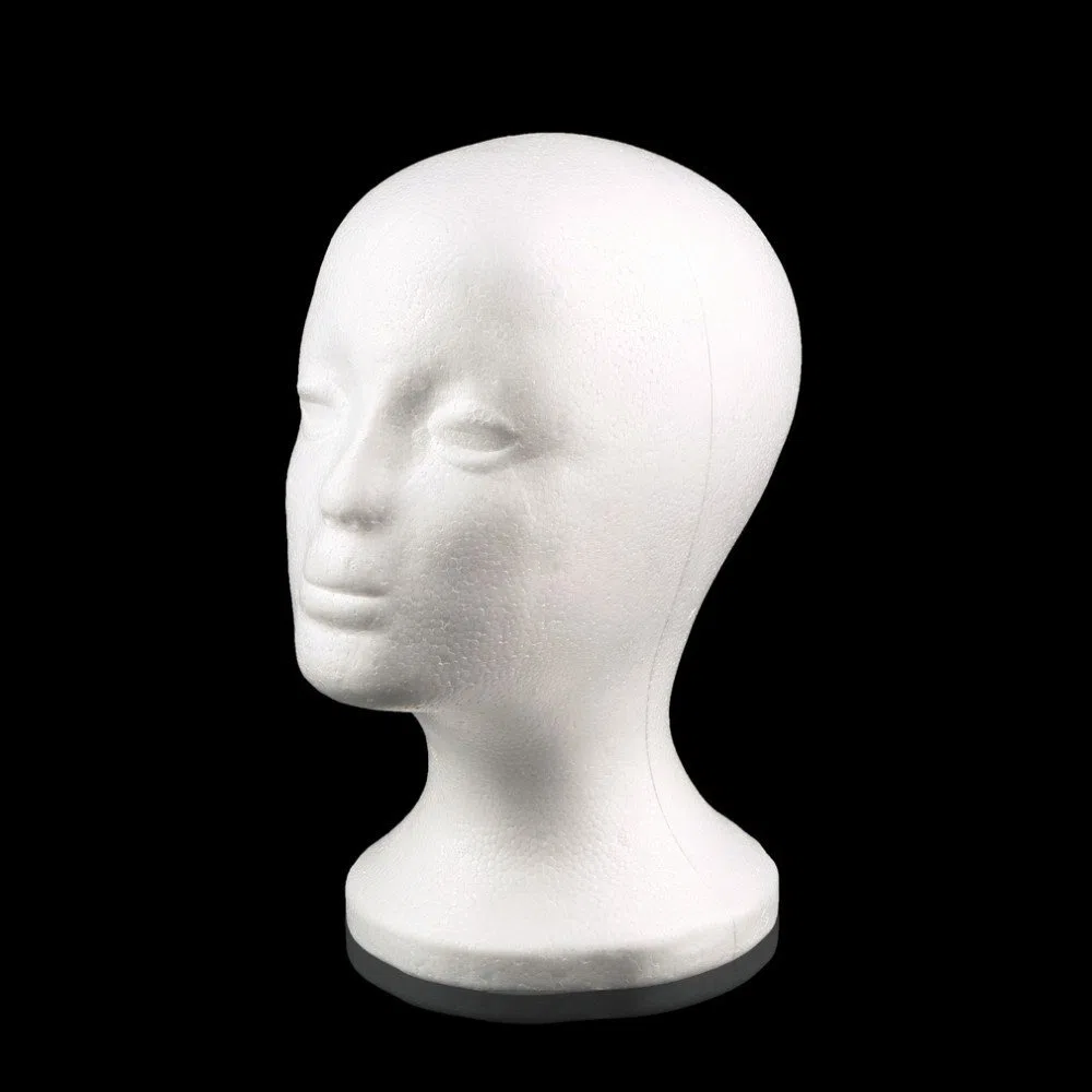 KIT 3 TESTA IN POLISTIROLO BIANCO ESPOSITORE PER PARRUCCA CAPPELLO CASCO