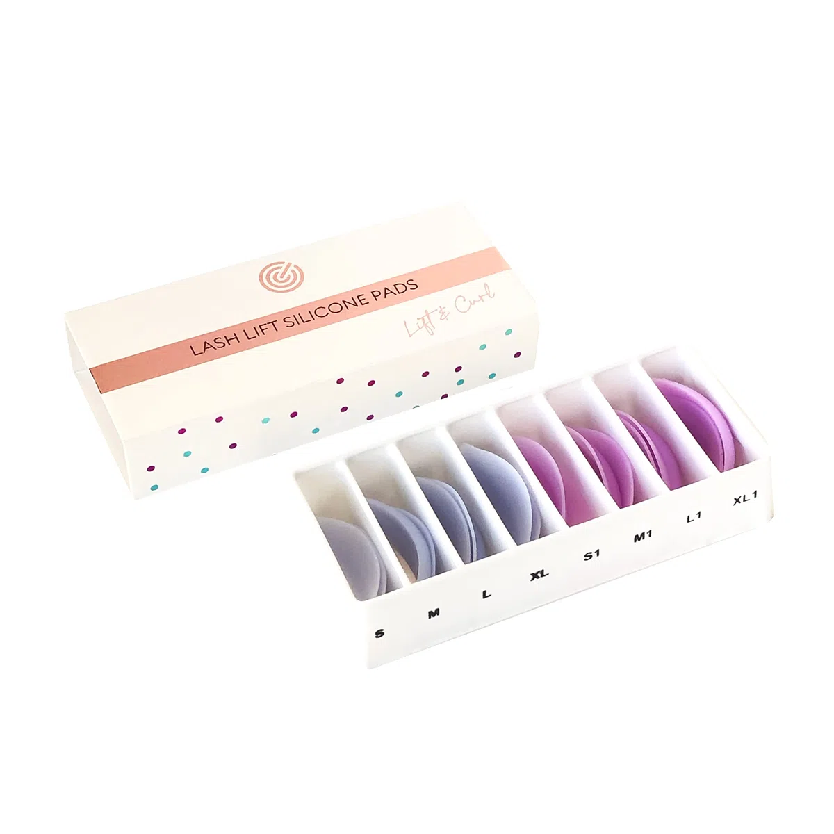 Kit Bigodini Professionali 8 paia universali - per Laminazione ciglia, Curl e LIFT, Con brillantini. MAXYMOVA