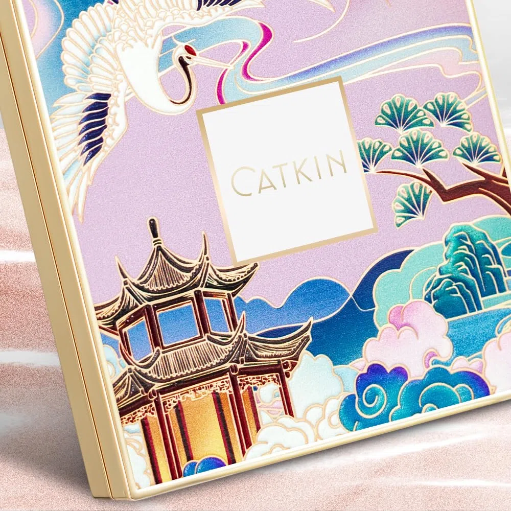 CATKIN Makeup Blush Polvere, Astra, 2-in-1 Illuminante viso in Polvere con Fard, Formula Leggero e Idratante, con Acido Laluronico, Matte, Effetto Naturale, Per un Look Fresco e Colorato, 10g